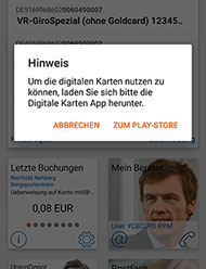 Mobiles bezahlen Digitale Karte aus dem App-Store herunterladen